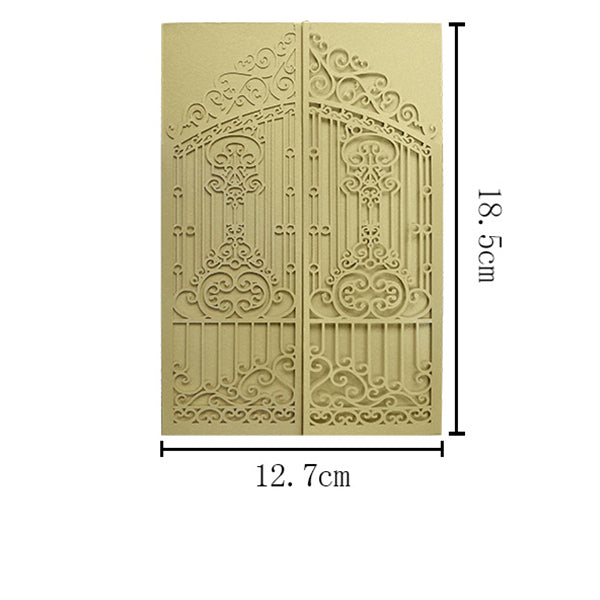 Affordable Gold Tri-folded Laser Cut Wedding Invitations lcz023 (4)