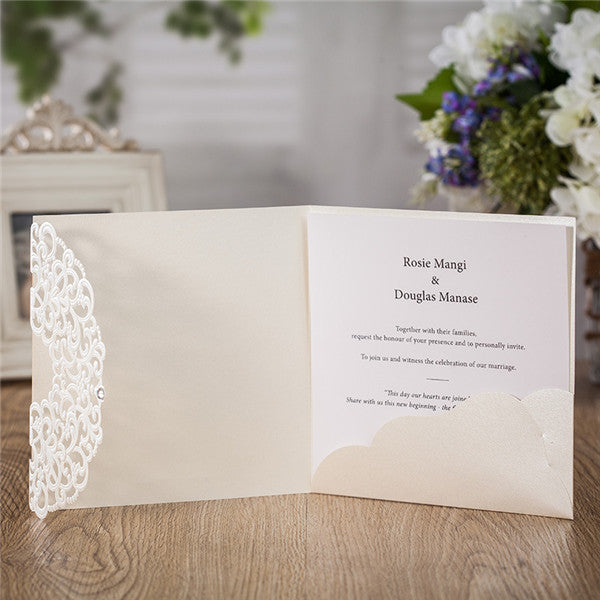 Classic luxury ivory laser cut wedding invitations LC030_2