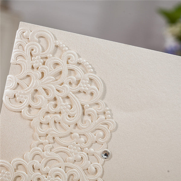 Classic luxury ivory laser cut wedding invitations LC030_5