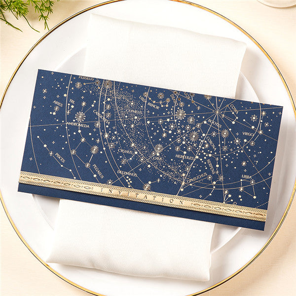 Cool stellar foil and folded wedding invitations LC083 (2)