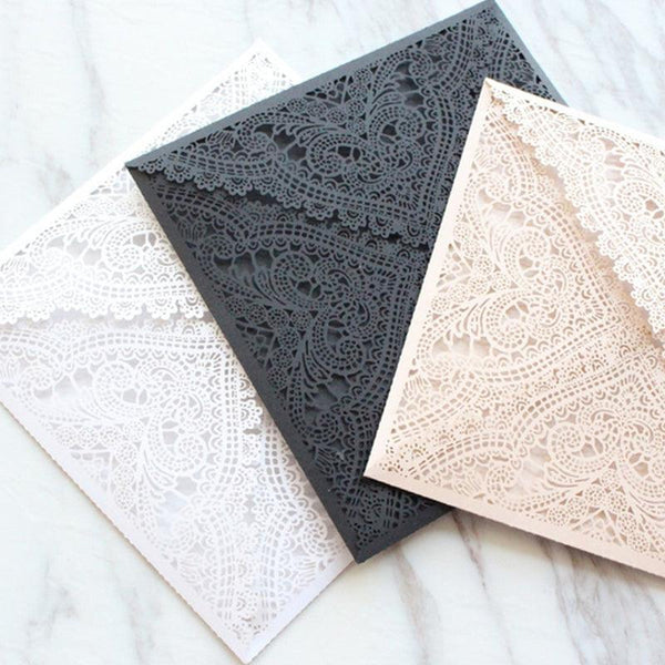 Elegant Lace Laser Cut Wedding Invitation Cards (2)