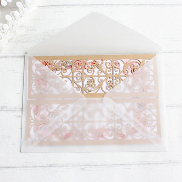 Gold and White laser cut wedding invitations with gate (1)