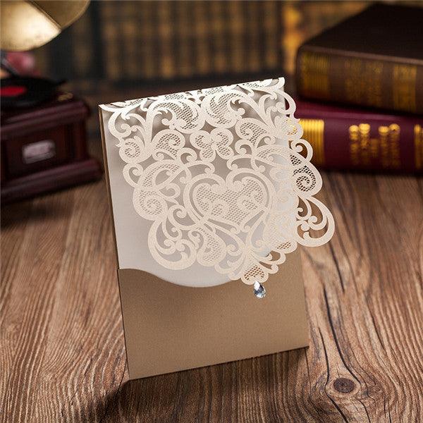Luxury champagne gold laser cut wedding invitations LC018_2