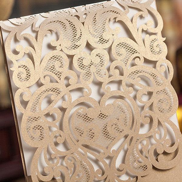 Luxury champagne gold laser cut wedding invitations LC018_4