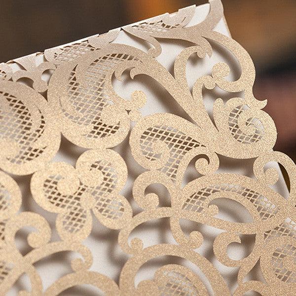 Luxury champagne gold laser cut wedding invitations LC018_5