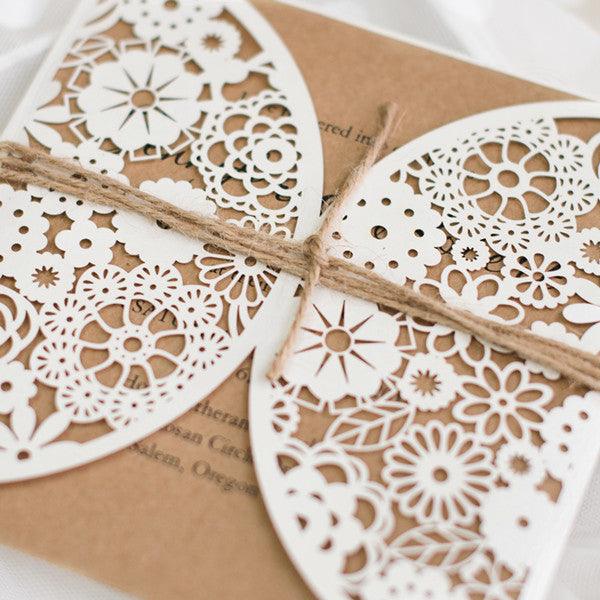 Rustic Kraft Lasercut Fold Invitation (3)