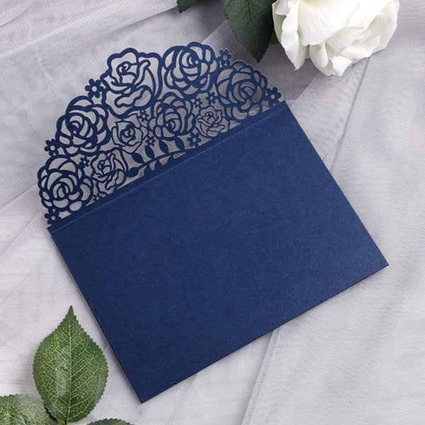 Tri-folded Laser Cut Wedding Invitation with Pocket (2)