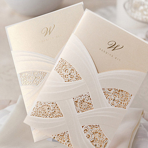 Unique ivory and gold laser cut pocket wedding invitations LC005_3-1