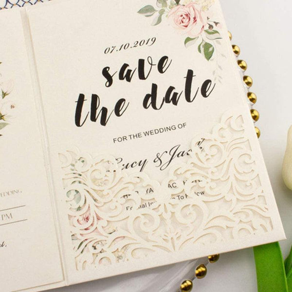 Vine Tri Fold Pocketfold Wedding Invitations Cards (2)