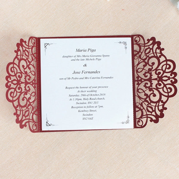 burgundy laser cut wedding invitations for fall and winter (2)