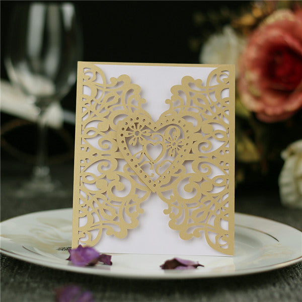 Affordable gold laser cut heart-shaped wedding invitations LC037_1