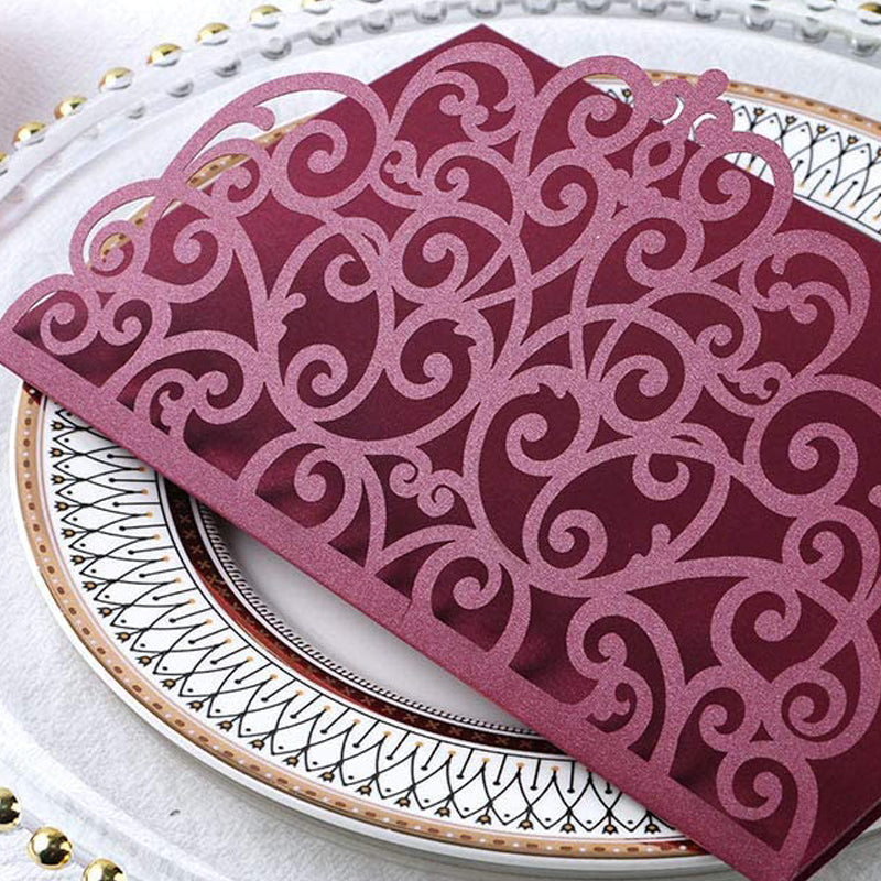 Tri Fold Lace pocket envelope, Tri Fold, Wedding Invitation Envelope By  kArtCreation