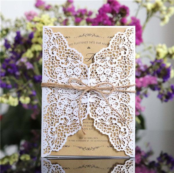 Palaka Invitations Blank Burlap And Lace Invitations