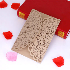 Classic and vintage lace laser cut wedding invitations LC066_1