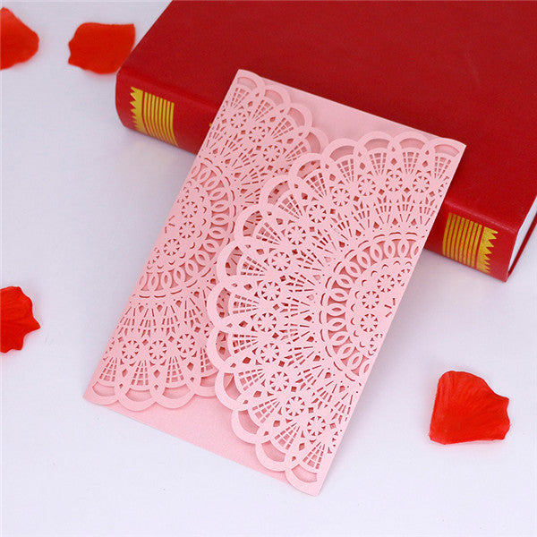 Classic and vintage lace laser cut wedding invitations LC066_2