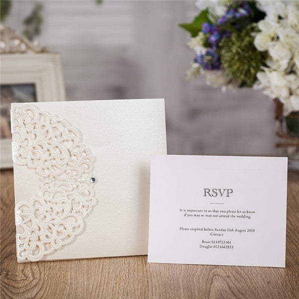 Classic luxury ivory laser cut wedding invitations LC030_3