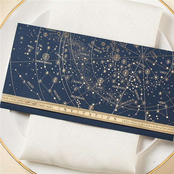 Cool stellar foil and folded wedding invitations LC083 (3)