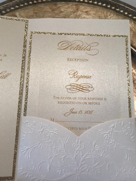 Elegant Ivory Laser Cut Wedding Invitation Set with Awesome Detail (2)