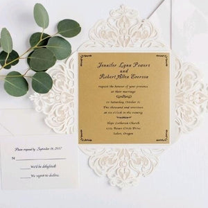 Exquisite Square Laser Cut Wedding Invitations Cards 1
