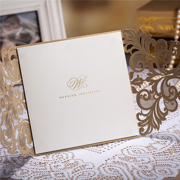 Exquisite and vintage gold laser cut wedding invitations LC006_3