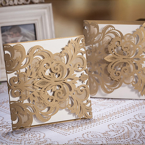 Exquisite and vintage gold laser cut wedding invitations LC006_5
