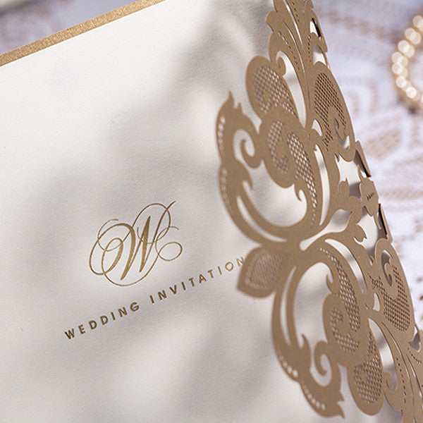 Exquisite and vintage gold laser cut wedding invitations LC006_6