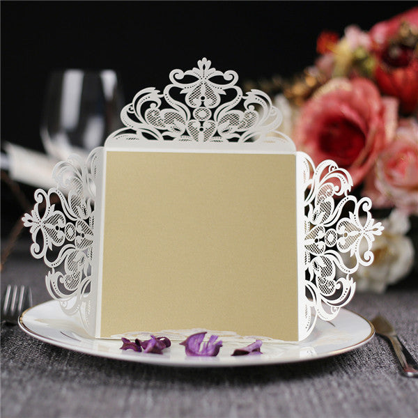 Exquisite charming white laser cut wedding invitations LC048_3