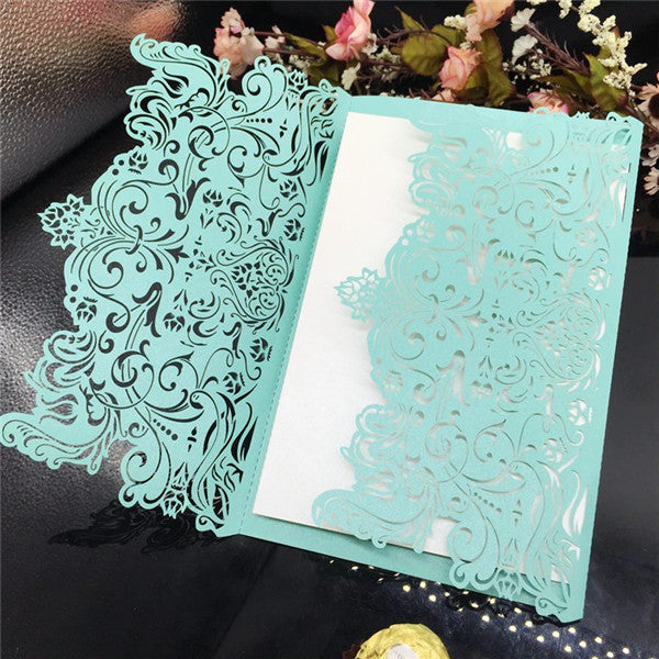 Luxury and graceful laser cut custom-made wedding invitations LC070_2