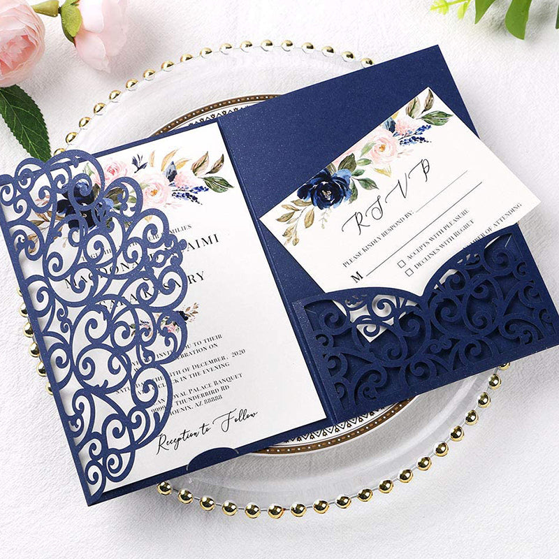 Tri Fold Lace pocket envelope, Tri Fold, Wedding Invitation Envelope By  kArtCreation