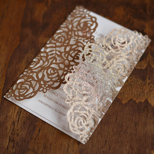 Rose Gold Glitter Gatefold Lasercut-Luxury Wedding Invitations (1)
