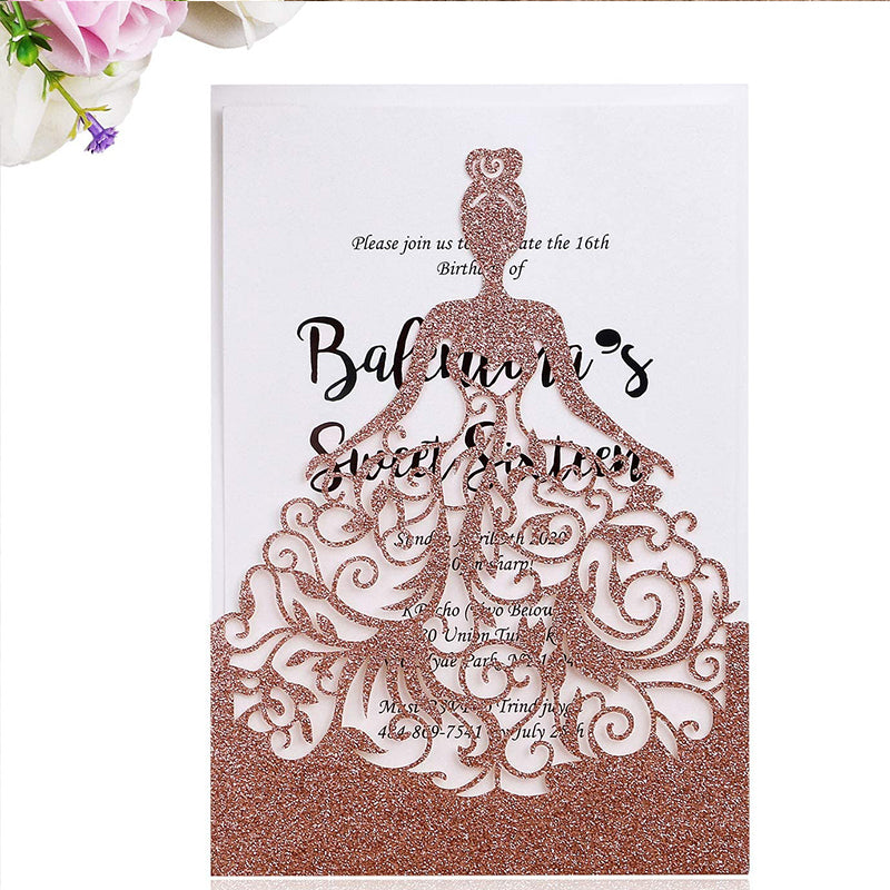 GLITTERED BIRTHDAY - Quinceanera Invitation