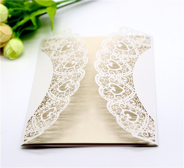 Rustic and country lace laser cut wedding invitations with hemp cord LC055_4