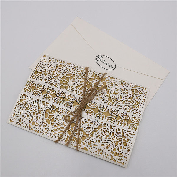 Rustic country laser cut wedding invitations with hemp cord LC041_6