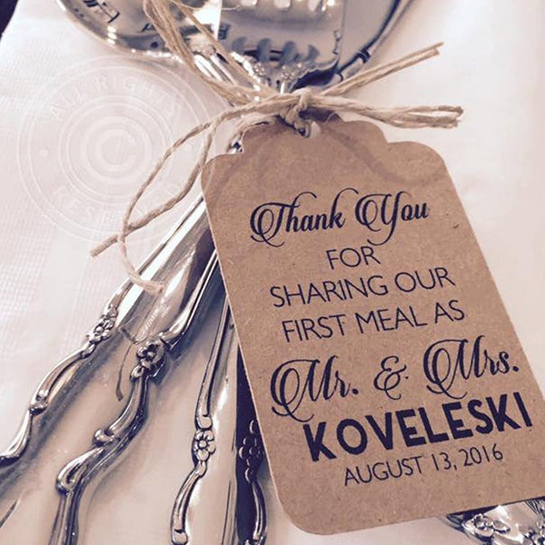 Thank You For Sharing Our First Meal Silverware Tags Wedding Thank You Tags WTG01 (3)