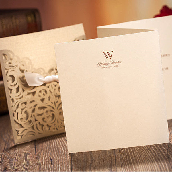 Traditional gold laser cut wedding invitations with amazing details LC003_3