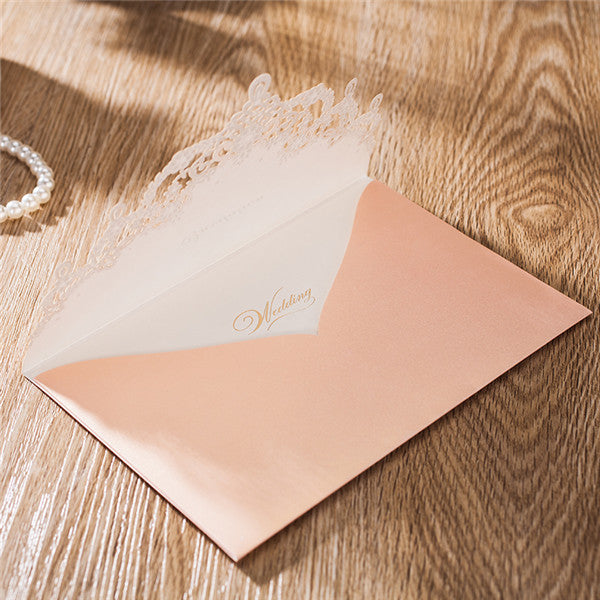 Trendy nude pink laser cut wedding invitations with ins style LC076 (3)