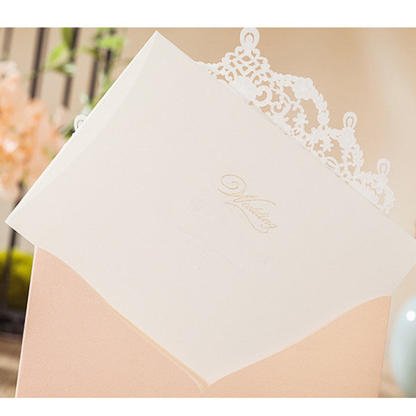 Trendy nude pink laser cut wedding invitations with ins style LC076 (5)