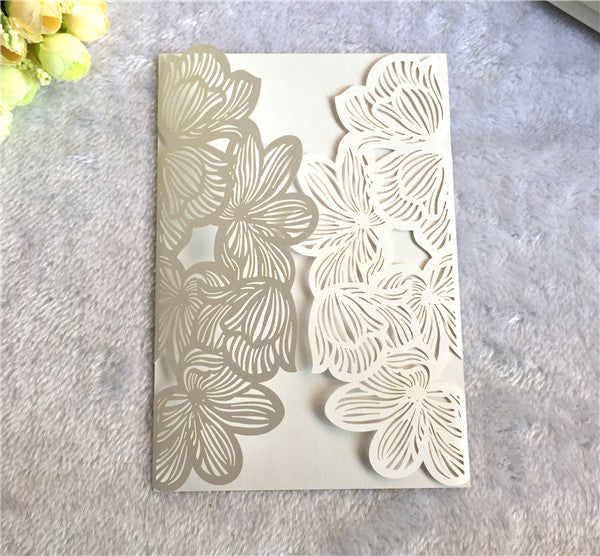 Vintage and sophisticated ivory and gold laser cut wedding invitations LC058_3
